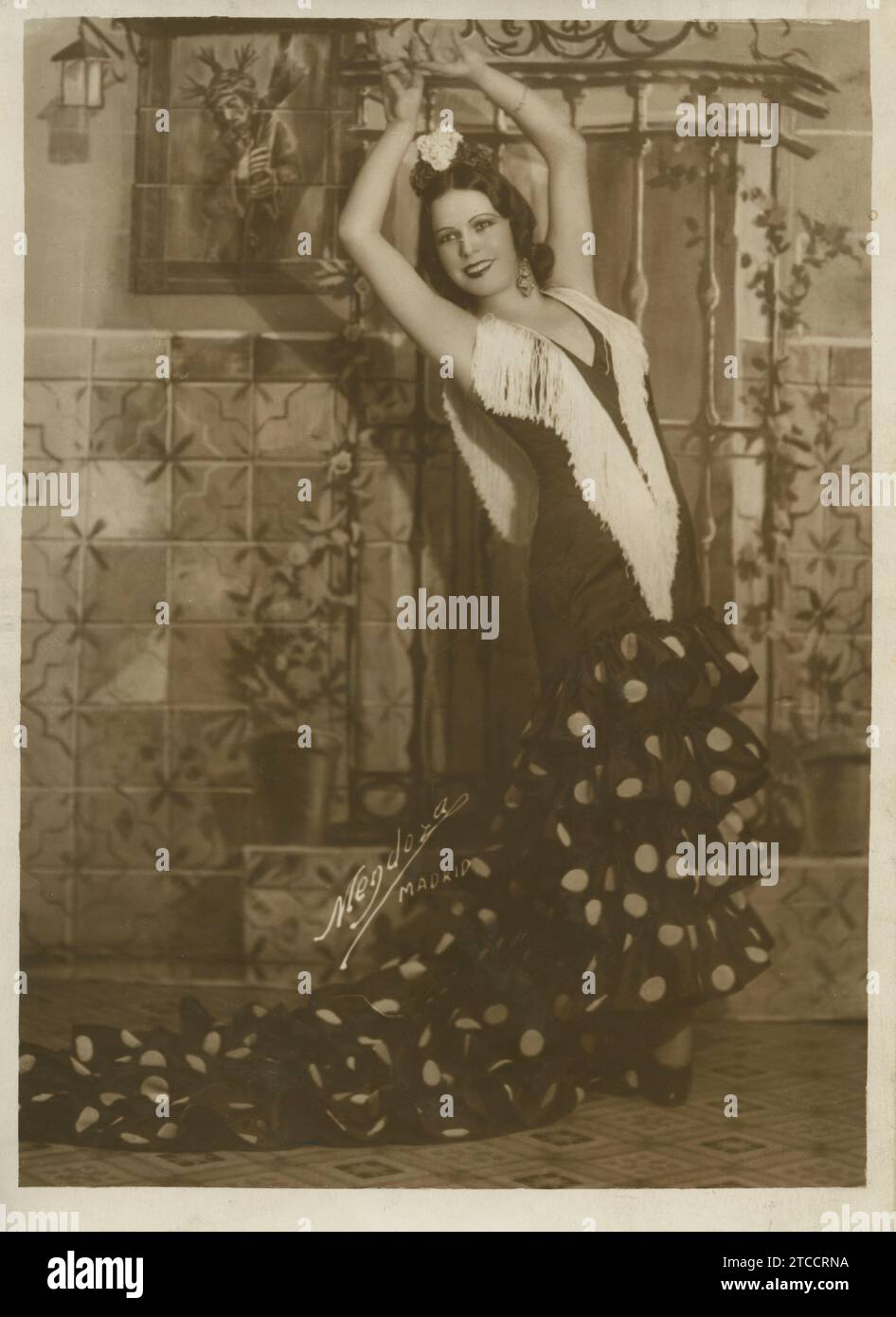 Nati Morales, exquisite Tänzerin des klassischsten andalusischen Stils, die am 01/1933 in El Español in Zusammenarbeit mit dem Iberia-Quartett unter der Regie des bekannten Maestro Barrios wieder auftrat. Quelle: Album / Archivo ABC / MENDOZA Stockfoto