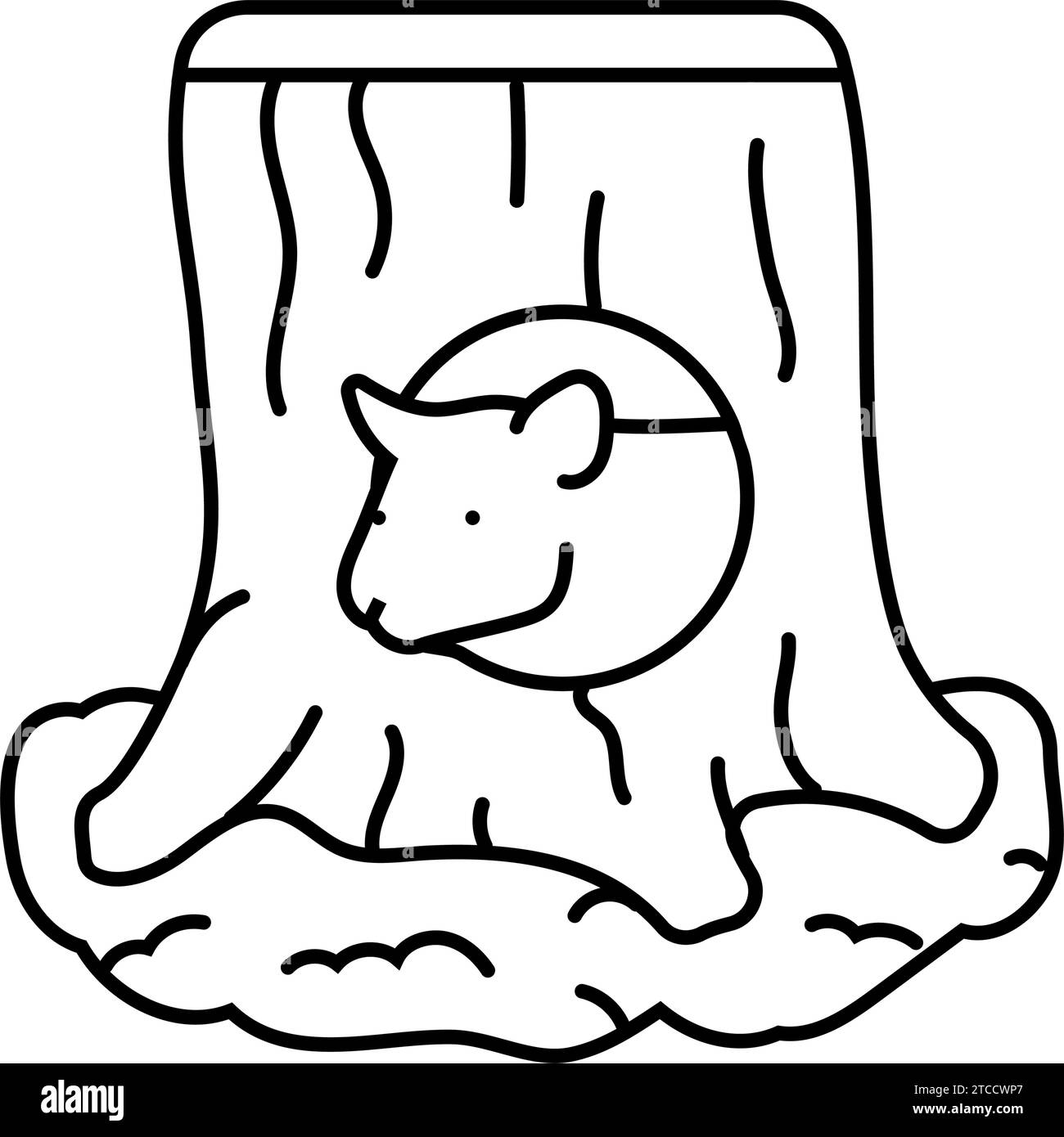 Hamster Haustier Linie Symbol Vektor Illustration Stock Vektor