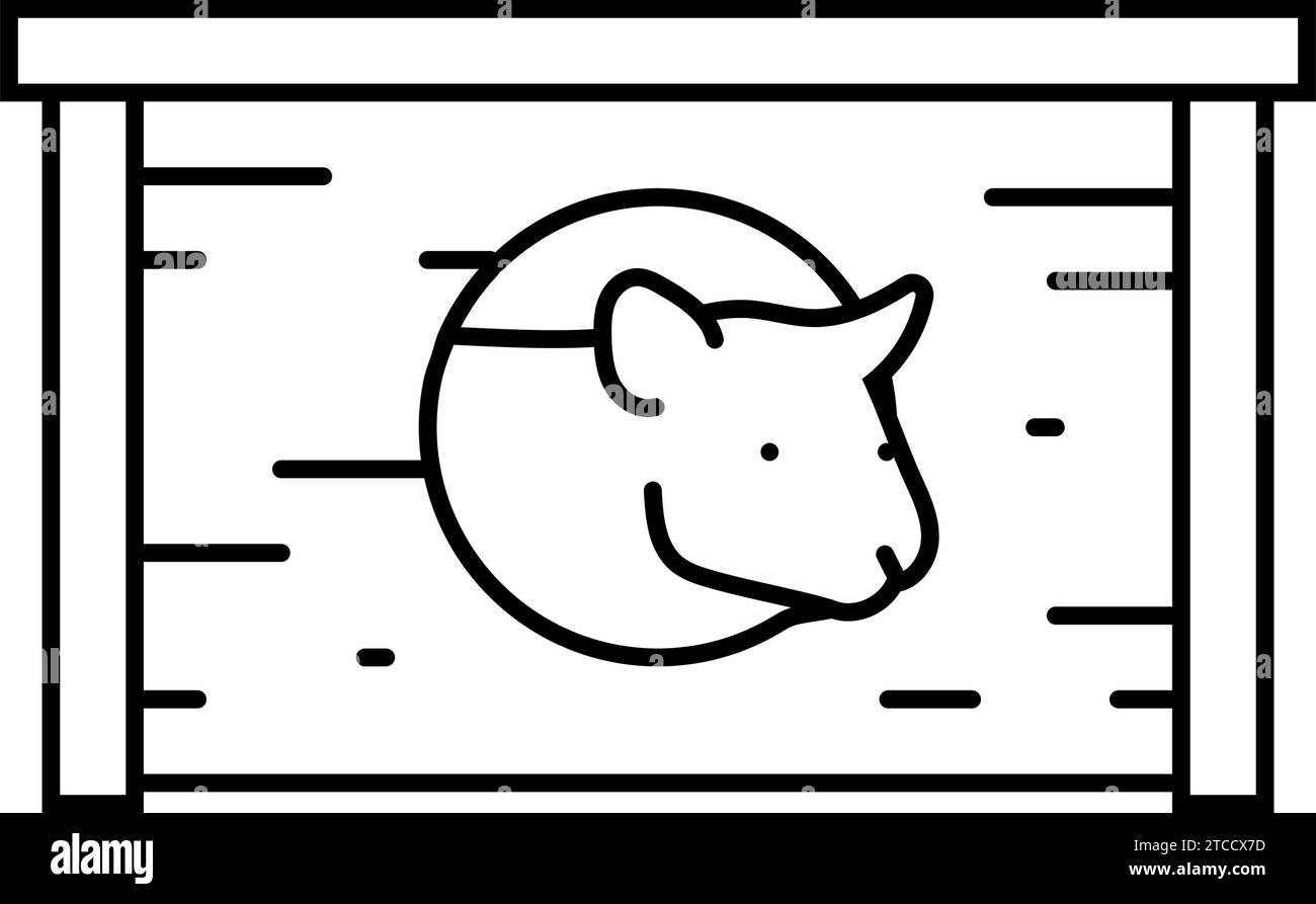 Hamster Haus Haustier niedliche Linie Icon Vektor Illustration Stock Vektor