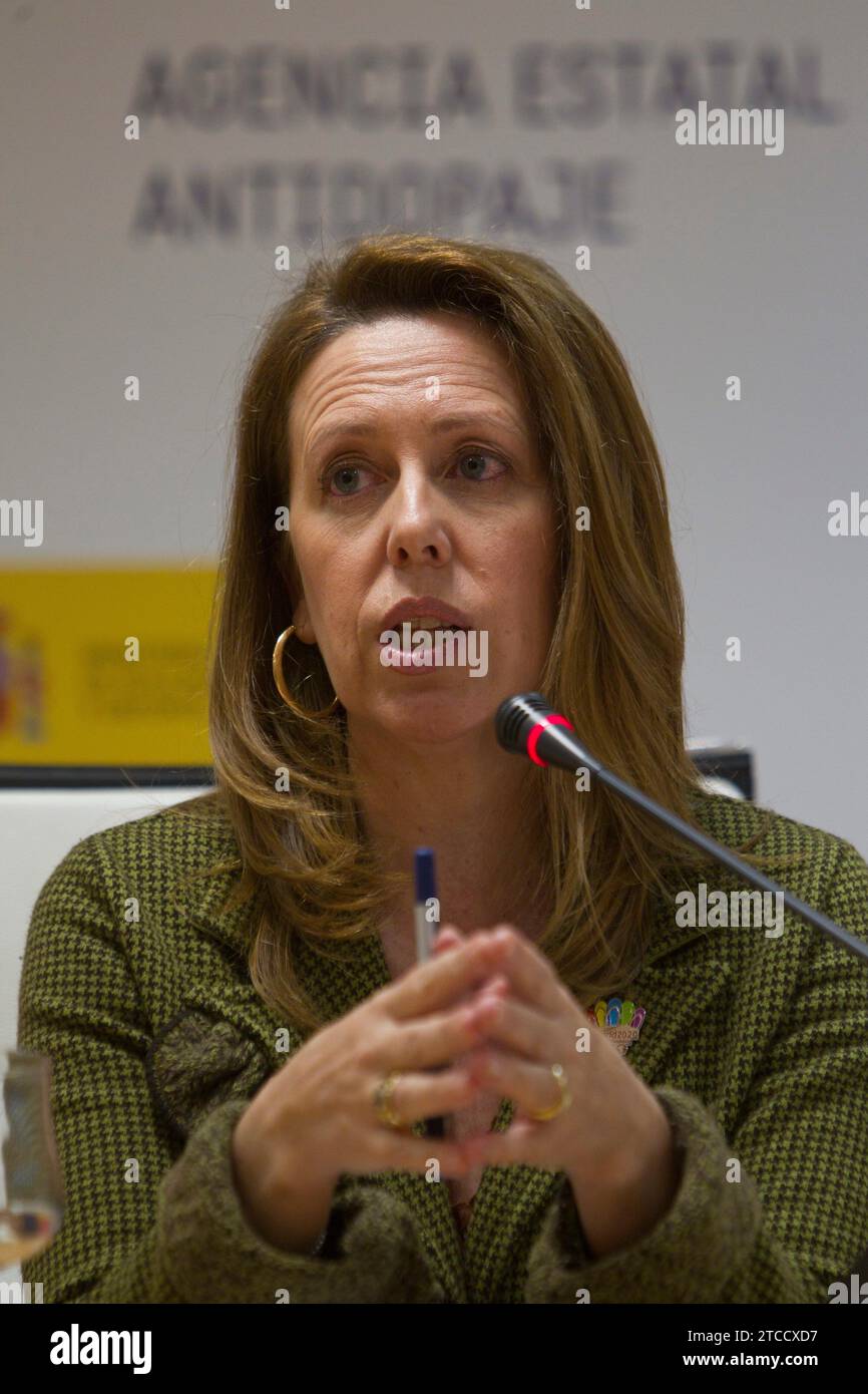 04/30/2013 Madrid. Pressekonferenz der staatlichen Anti-Doping-Agentur. ANA Muñoz Foto, Isabel Permuy Archdc Isabel B Permuy. Quelle: Album / Archivo ABC / Isabel B Permuy Stockfoto