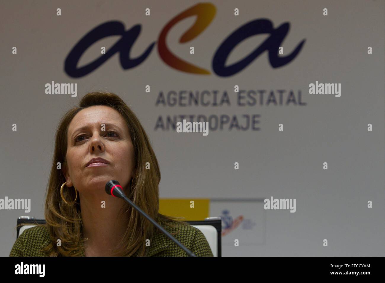 04/30/2013 Madrid. Pressekonferenz der staatlichen Anti-Doping-Agentur. ANA Muñoz Foto, Isabel Permuy Archdc Isabel B Permuy. Quelle: Album / Archivo ABC / Isabel B Permuy Stockfoto