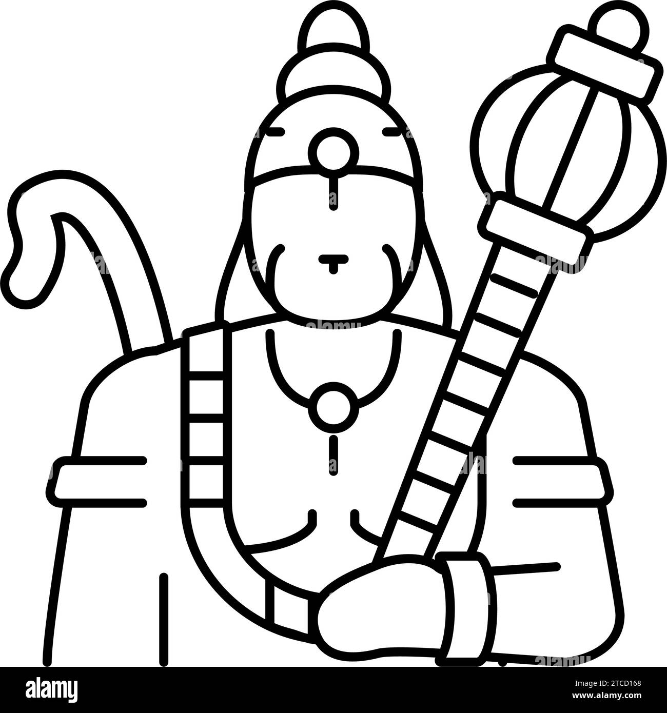hanuman-Gott-indische Linie Icon Vektor-Illustration Stock Vektor