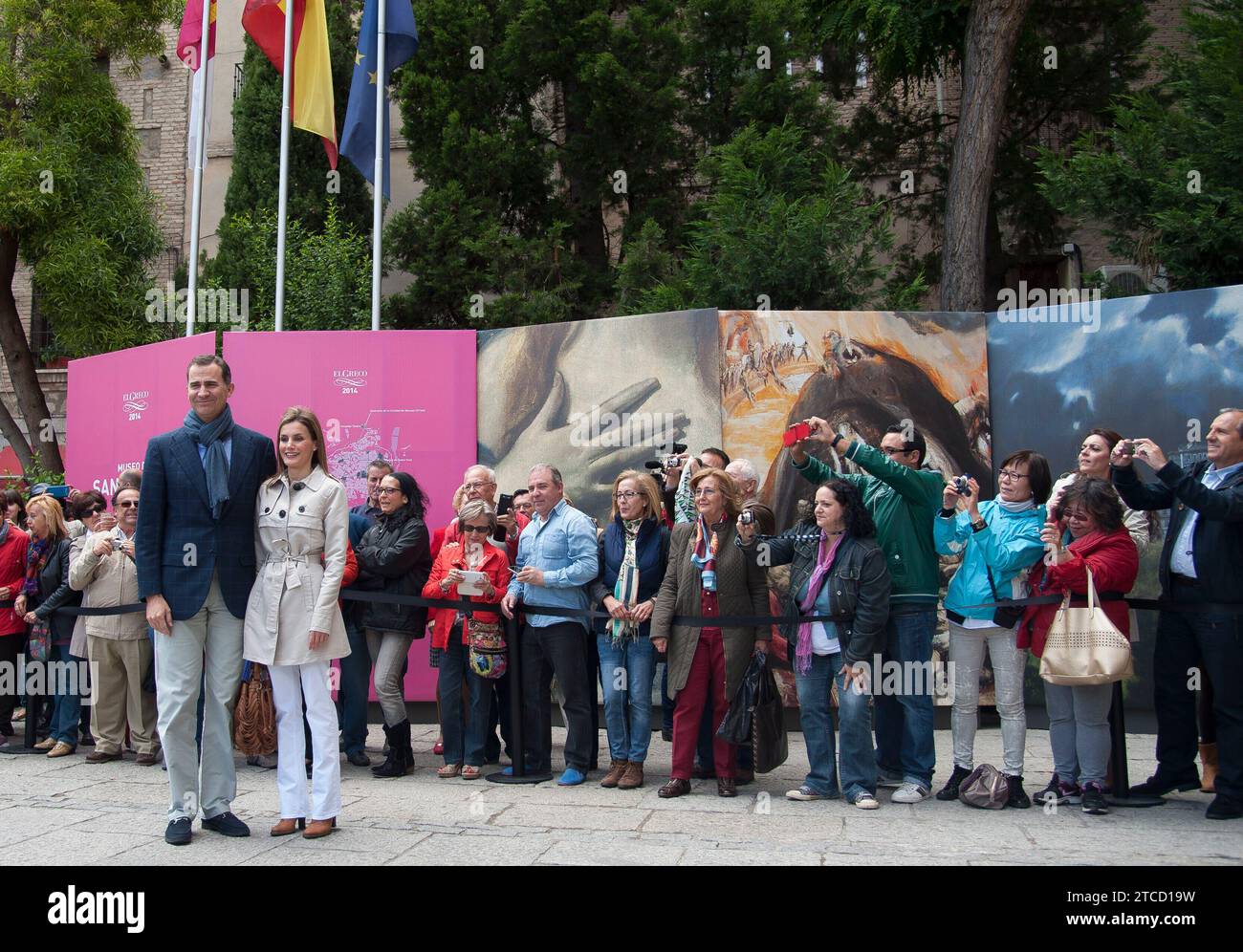 05/22/2014. Toledo. Castilla la Mancha. Spanien die Asturienfürsten Don Felipe und Doña Letizia besuchen die Ausstellung El Greco zum zehnten Jahrestag ihrer Hochzeit. Foto: DE SAN BERNARDO/Luna Revenga. Archdc. Quelle: Album / Archivo ABC / Eduardo San Bernardo, Luna Revenga Stockfoto