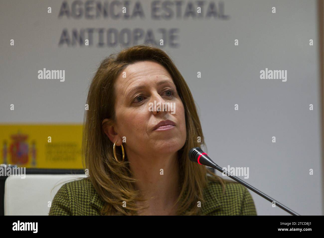 04/30/2013 Madrid. Pressekonferenz der staatlichen Anti-Doping-Agentur. ANA Muñoz Foto, Isabel Permuy Archdc Isabel B Permuy. Quelle: Album / Archivo ABC / Isabel B Permuy Stockfoto