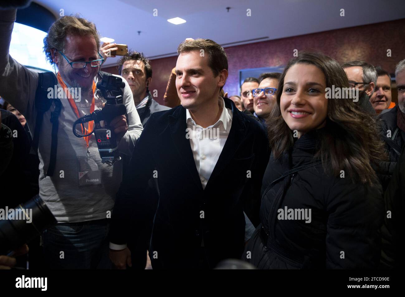 Barcelona, 21.12.2017. Wahlen in Katalonien. Catalonia Hotel, Ort, der von Inés Arrimadas, dem Kandidaten für Ciudadanos, gewählt wurde, um das Wahlergebnis zu verfolgen. Foto: Ángel de Antonio ARCHDC. Quelle: Album / Archivo ABC / Ángel de Antonio Stockfoto