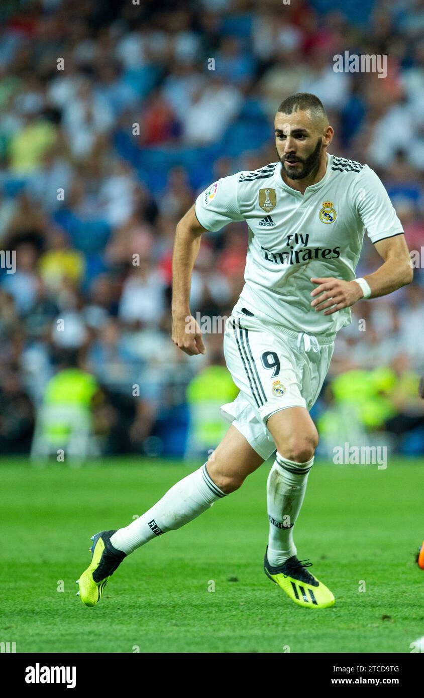 Madrid, 19.08.2018. Das Spiel der 1. Runde der La Liga wurde im Santiago Bernabéu Stadion zwischen Real Madrid und Getafe ausgetragen. Im Bild Benzema. Foto: Ignacio Gil ARCHDC. Quelle: Album / Archivo ABC / Ignacio Gil Stockfoto