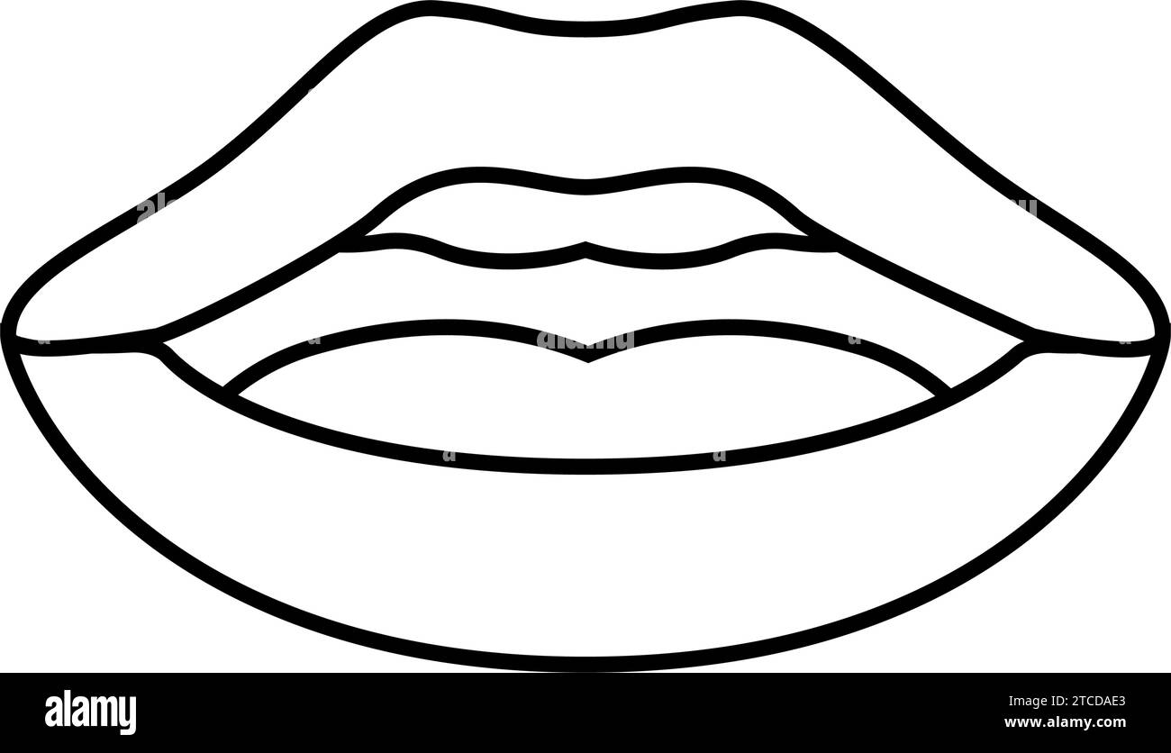 q mit Buchstabe Mund animieren Linie Symbol Vektor Illustration Stock Vektor