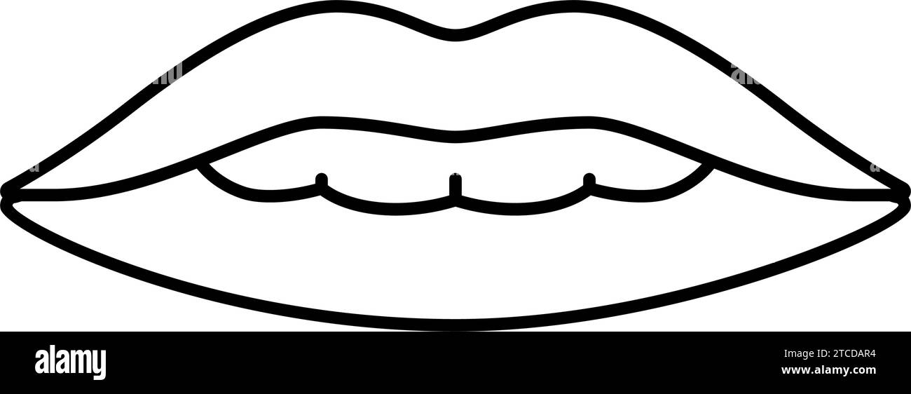 Vektor-Illustration des Zeichnungszeichens des f V-Buchstabens „Mund animieren“ Stock Vektor