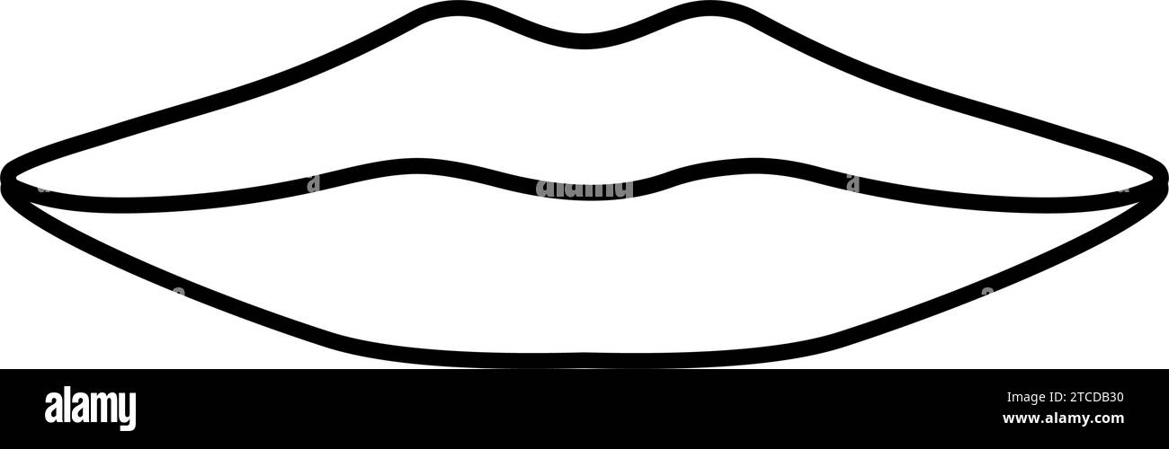 Vektor-Illustration des Zeichnungszeichensymbols des Buchstaben „Mund“ Stock Vektor