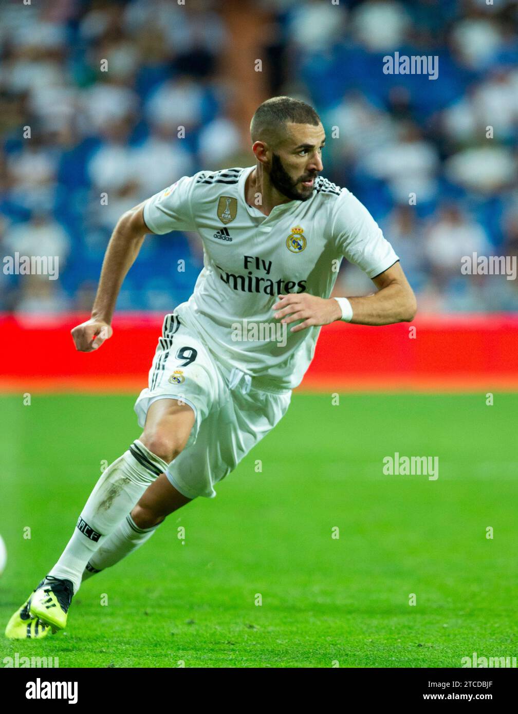 Madrid, 19.08.2018. Das Spiel der 1. Runde der La Liga wurde im Santiago Bernabéu Stadion zwischen Real Madrid und Getafe ausgetragen. Im Bild Benzema. Foto: Ignacio Gil ARCHDC. Quelle: Album / Archivo ABC / Ignacio Gil Stockfoto