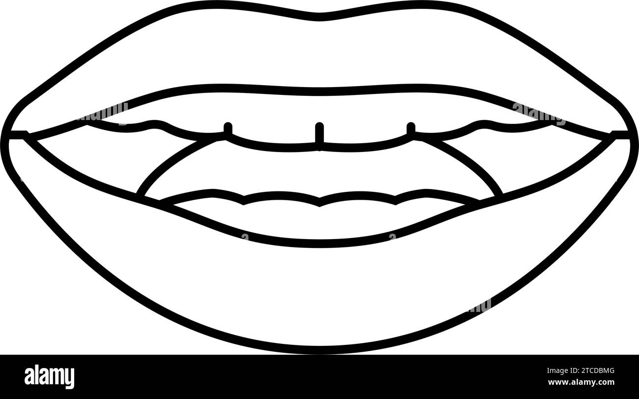 Vektor-Illustration mit animierten Linien im Mund Stock Vektor