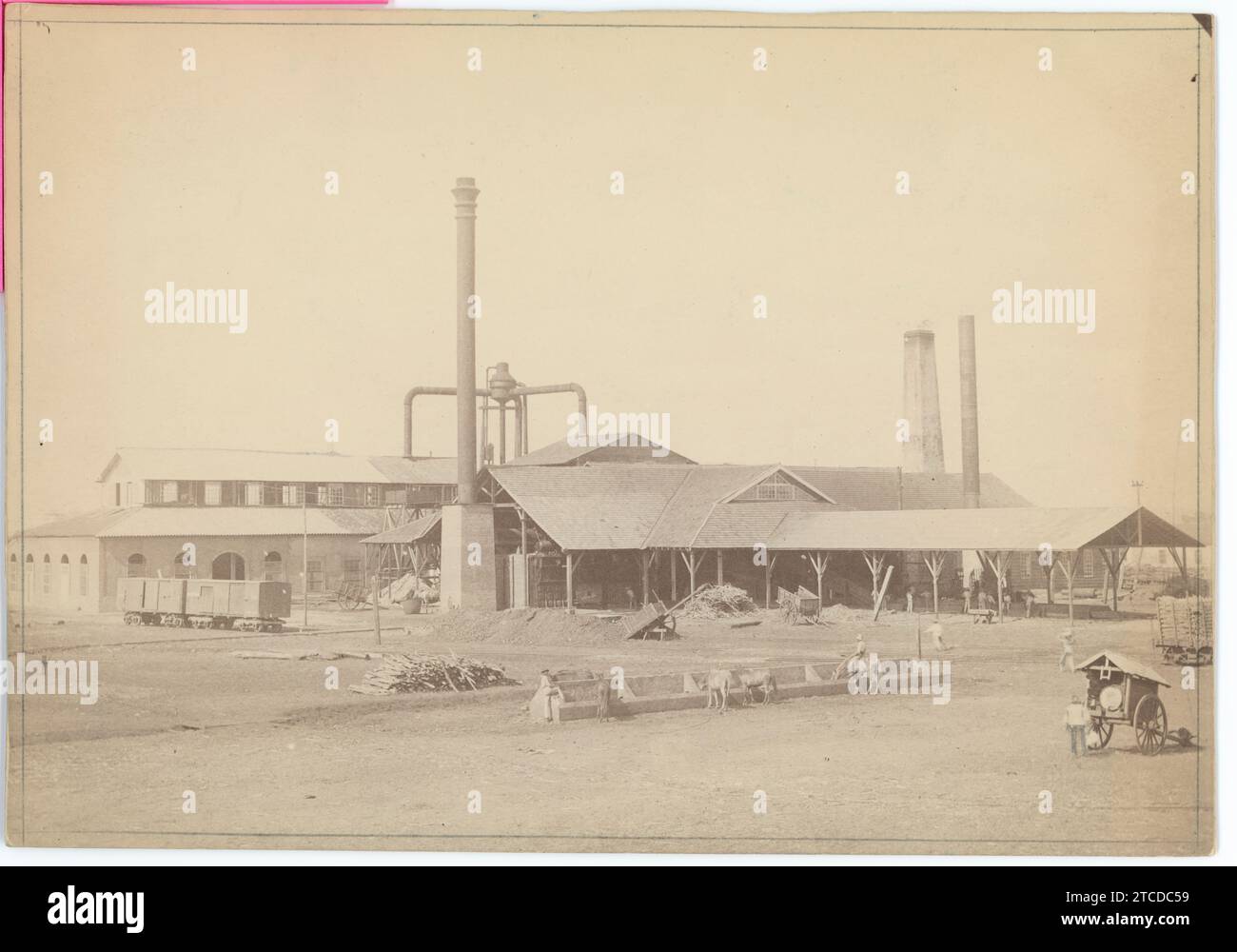 Matanzas (Kuba), Mai 1896. Kubanischer Krieg. Falsche Macurijes Corral. Der batey einer Zuckerfabrik in Santa Catalina. Quelle: Album/Archivo ABC Stockfoto