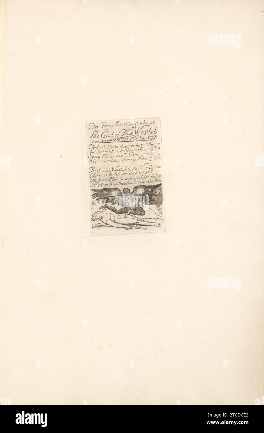 William Blake - für die Geschlechter - die Tore des Paradieses, Platte 19, an den Ankläger. . . ." (Bentley 21) Stockfoto