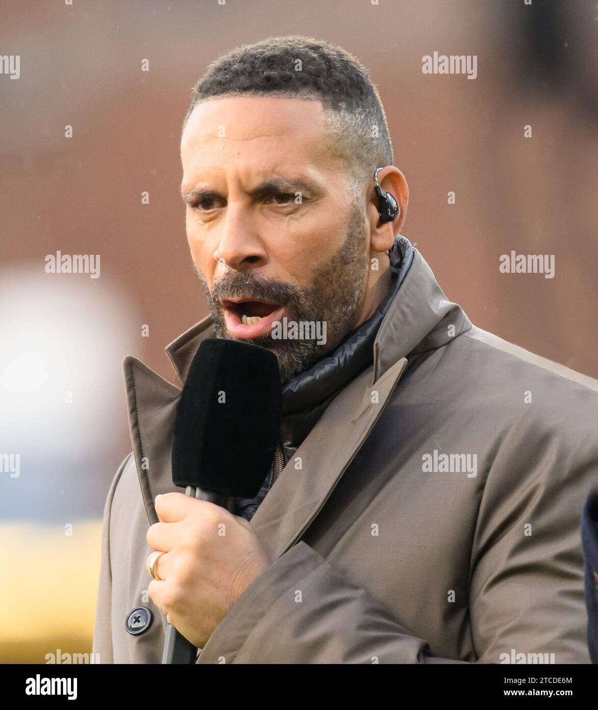 London, Großbritannien. Dezember 2023. Dezember 2023 - Crystal Palace gegen Liverpool - Premier League - Selhurst Park. Ex-Fußballspieler und jetzt TV-Experte Rio Ferdinand. Bildnachweis: Mark Pain/Alamy Live News Stockfoto