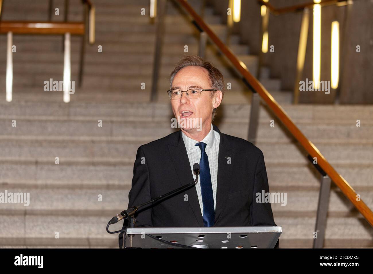 Alsdair Allan MSP spricht bei einer Veranstaltung im schottischen Parlament Stockfoto