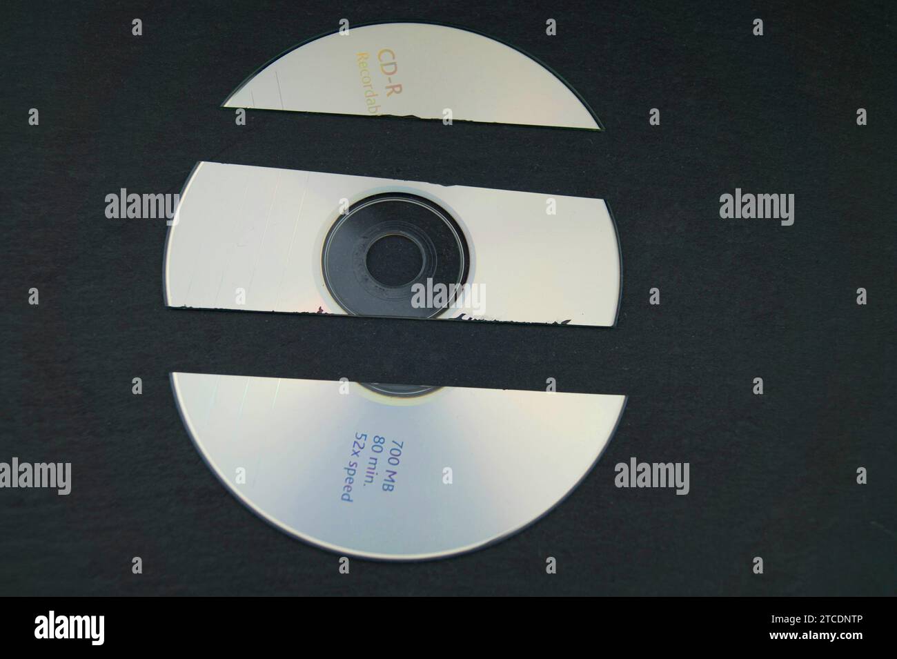CUT CD, symbolisches Bild für die Datenvernichtung Stockfoto
