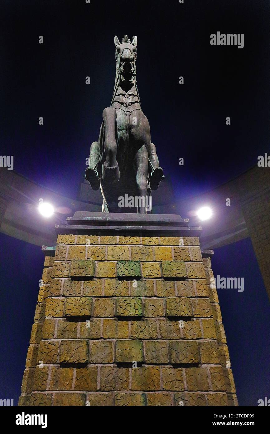 Denkmal für die gefallenen belgischen Frontsoldaten und ihren Kommandeur König Albert I., Museum Westfront, Belgien, Westflandern, Nieuwpoort Stockfoto