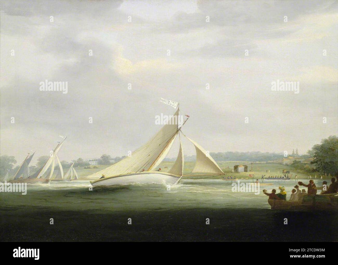 William Havell (1782–1857) - Yachts of the Cumberland Society Racing on the Thames, um 1815 Stockfoto