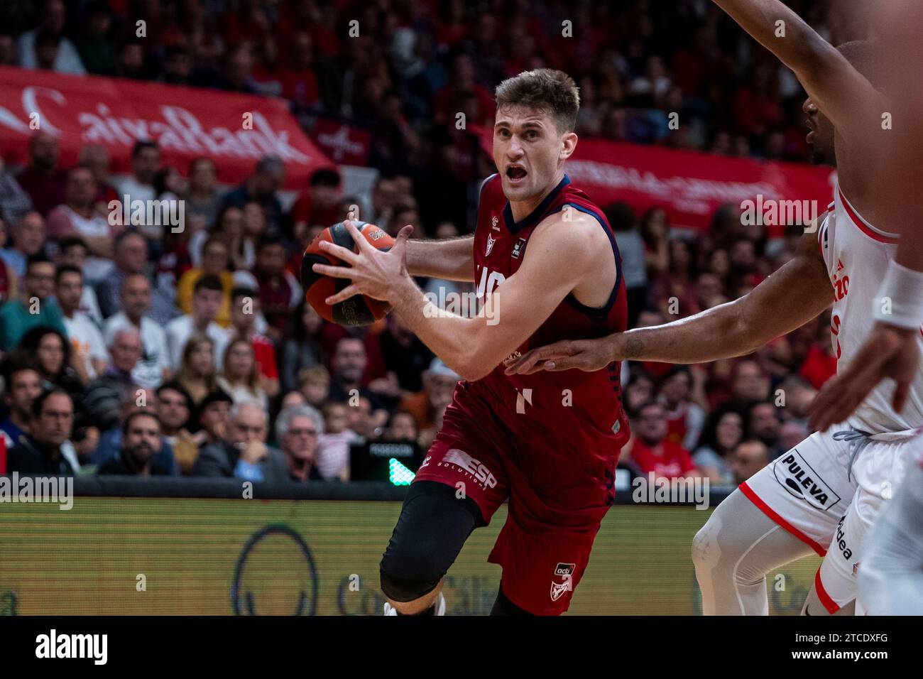 DUSTIN SLEVA amerikanischer Power-Stürmer von UCAM Murcia CB während des Spiels, UCAM Murcia CB gegen VALENCIA Basket, ACB, Endesa Basketball League, erster Stockfoto