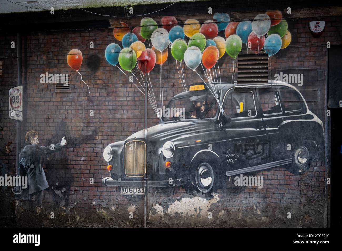 Eines der fantastischen Street Art Wandgemälde in Glasgow Stockfoto