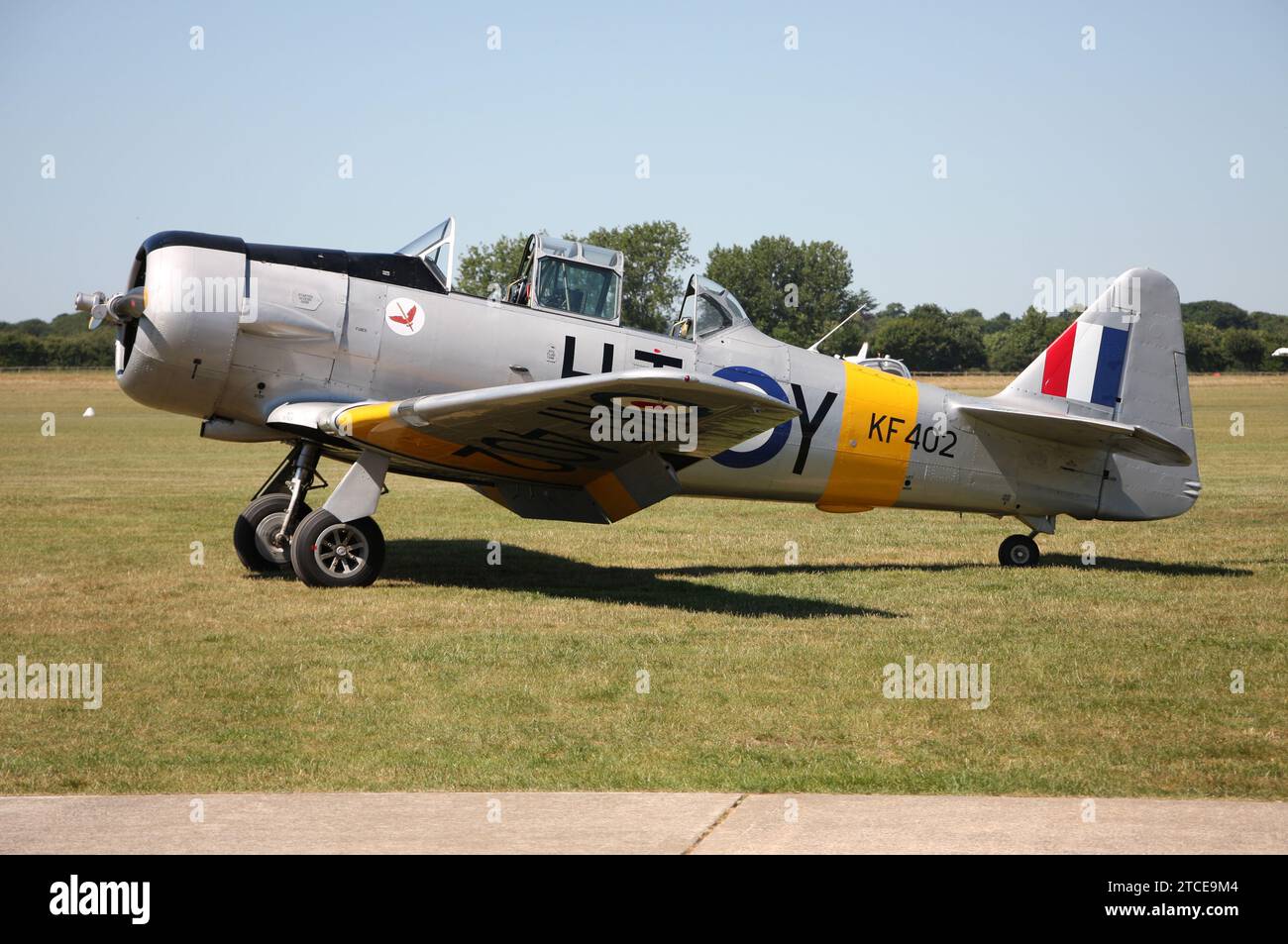 Ein nordamerikanischer AT-6G Texan auf dem Goodwood Chichester Flugplatz Stockfoto