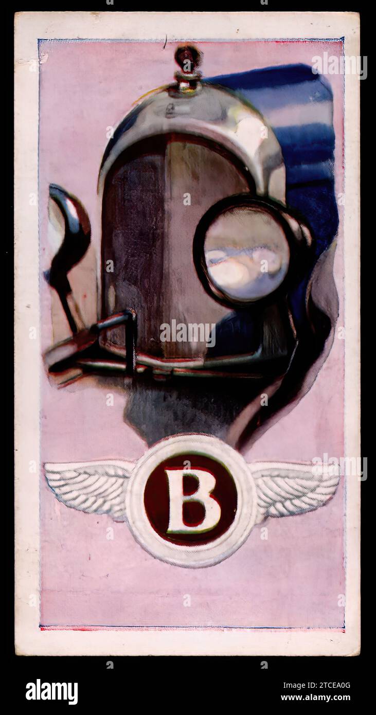 Bentley Motor Cars - Vintage Tradecard Stockfoto