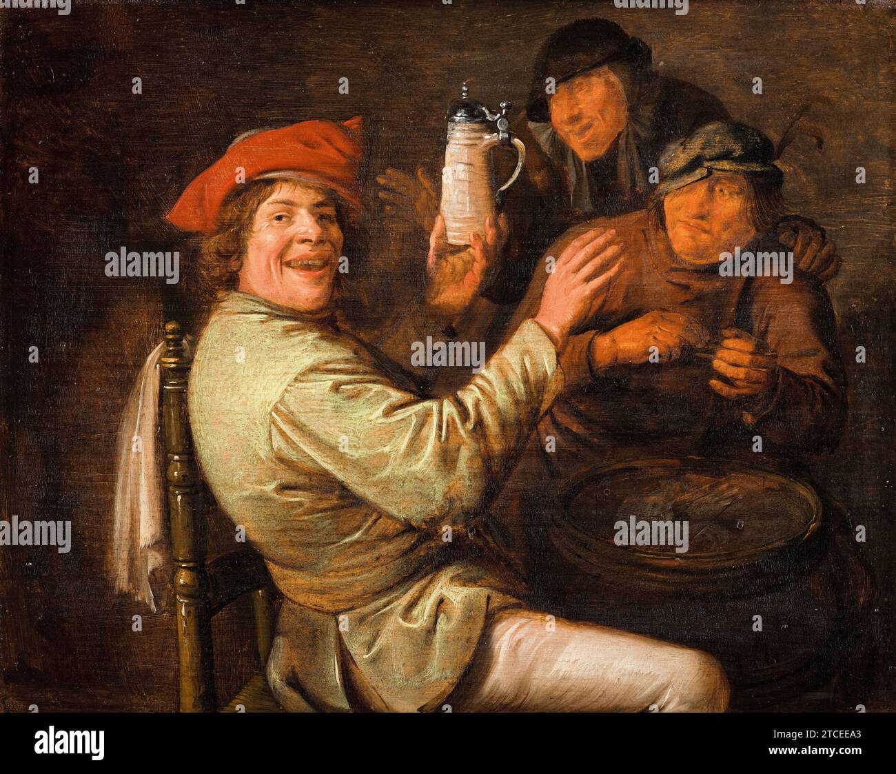 Jan Miense Molenaer, die fünf Sinne: Hören, Malerei in Öl auf Platte, 1637 Stockfoto