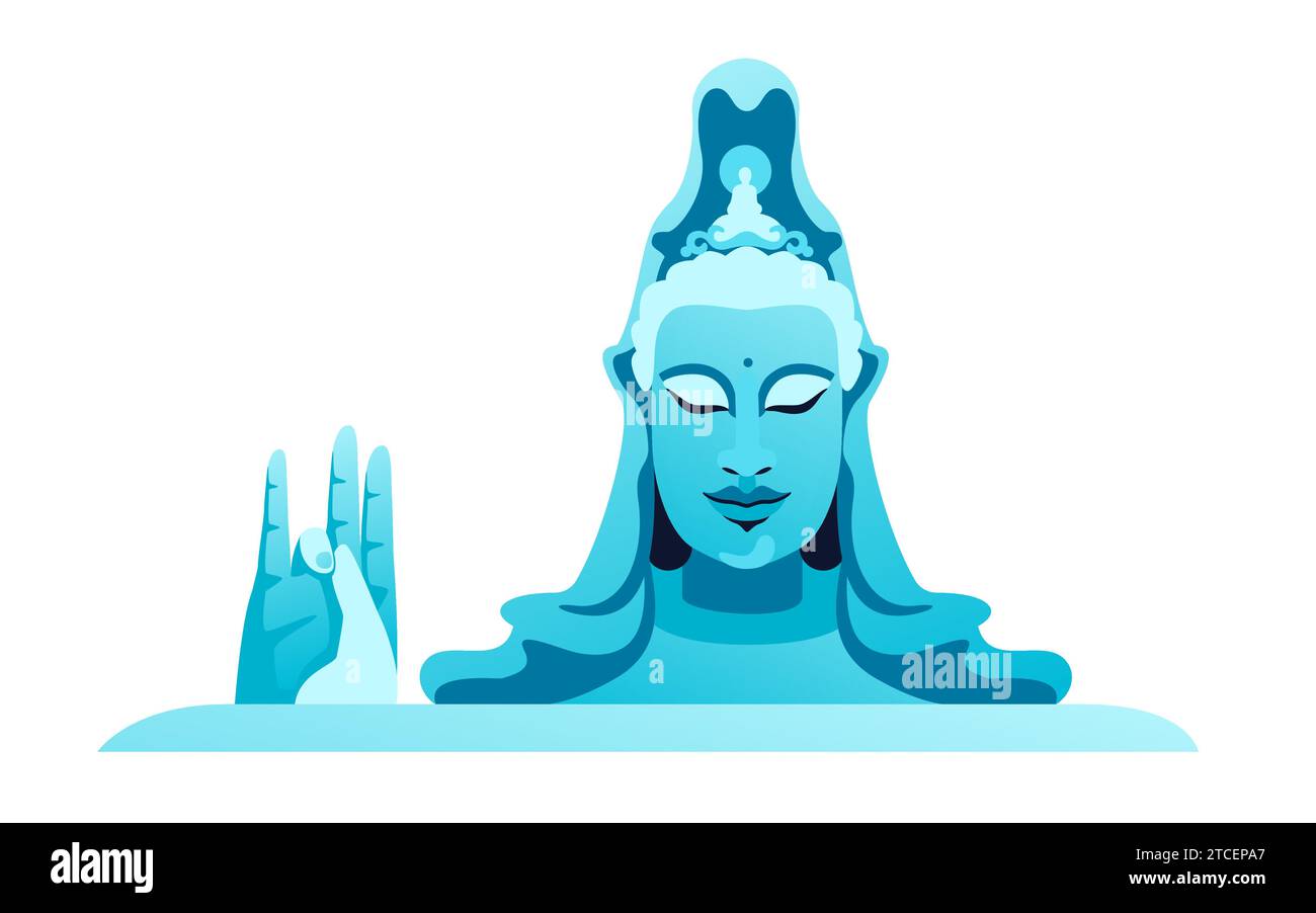 Thanh Luong Phu Yen Pagode – modernes, flaches Design mit Einzelbild Stock Vektor