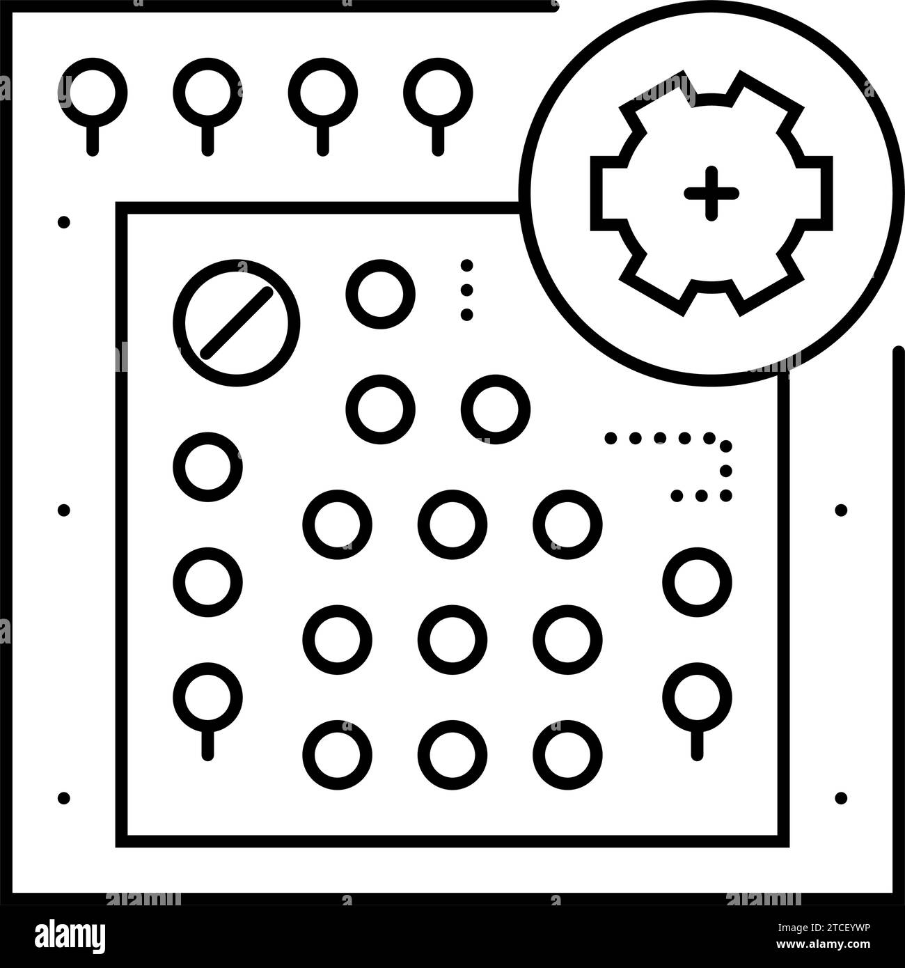 Avionik Testflugzeug Linie Symbol Vektor Illustration Stock Vektor