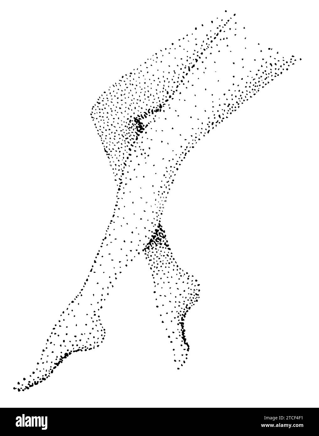 Weibliche Beine auf weißem Hintergrund. Pointillismus Stock Vektor