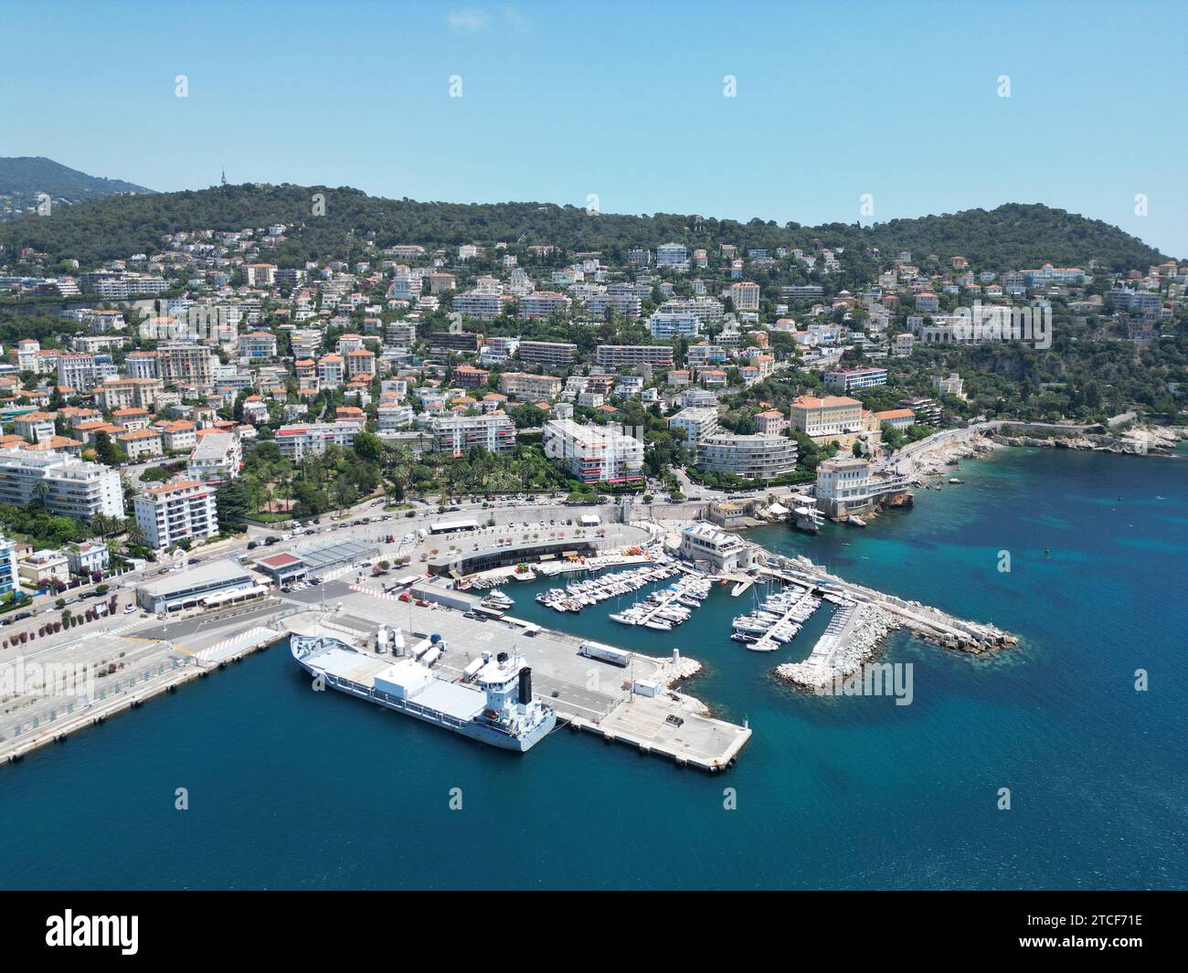 Schöner Hafen, Frankreich Drohne, Luft Stockfoto