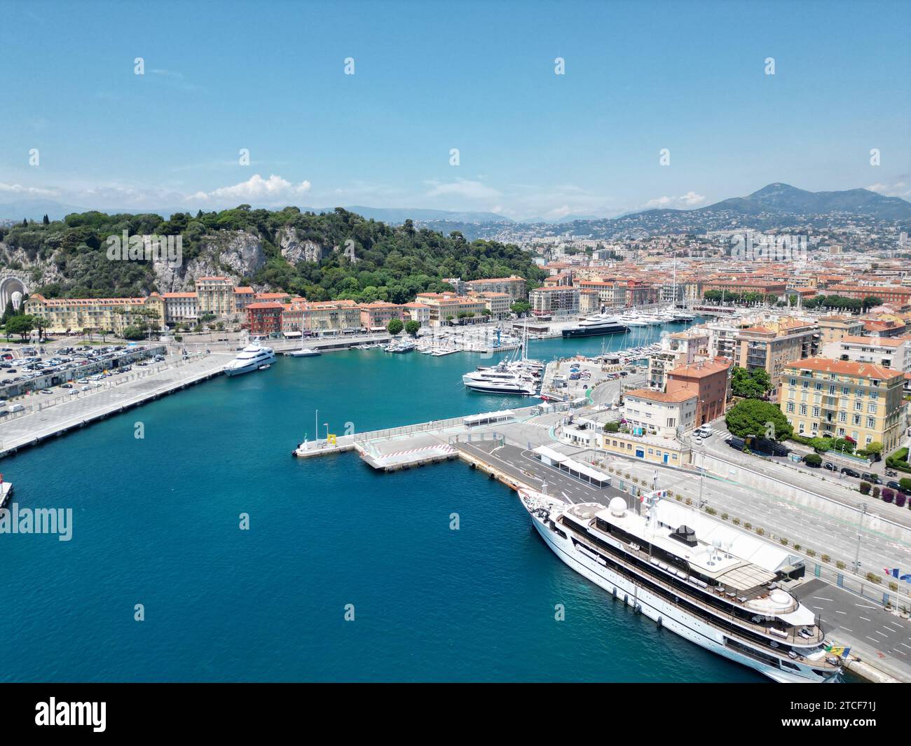 Schöner Hafen, Frankreich Drohne, Luft Stockfoto