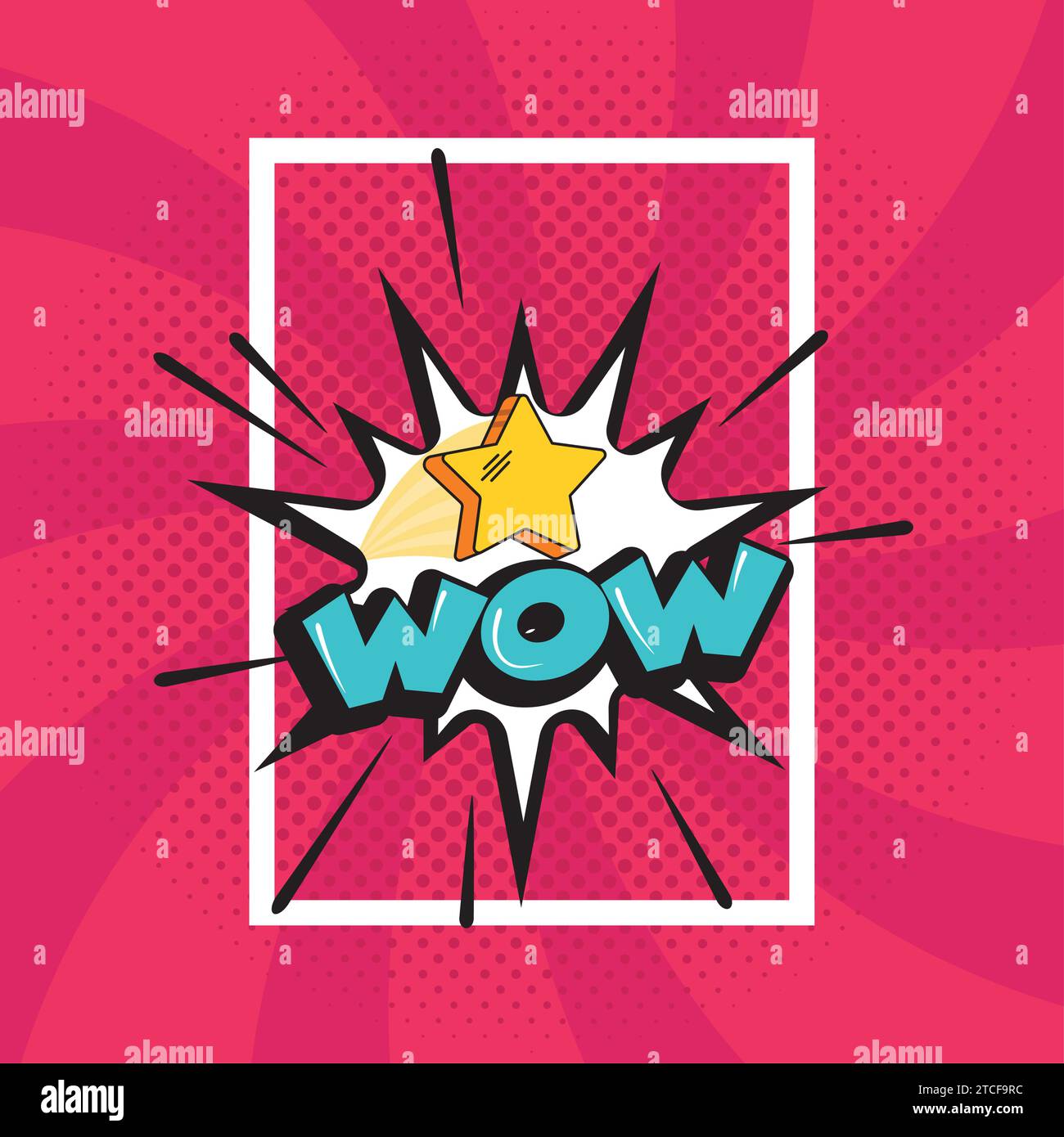 Farbige Comic-Seite mit Comic-Bubble-Sprachvektor Stock Vektor