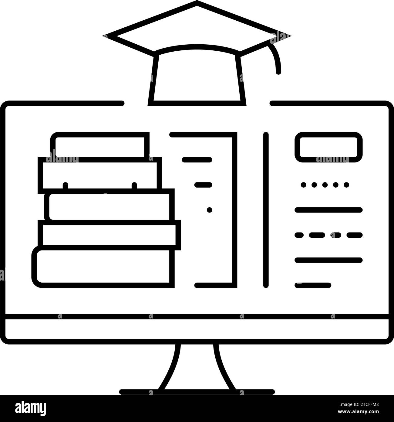 E Learning College Lehrer Linie Symbol Vektor Illustration Stock Vektor