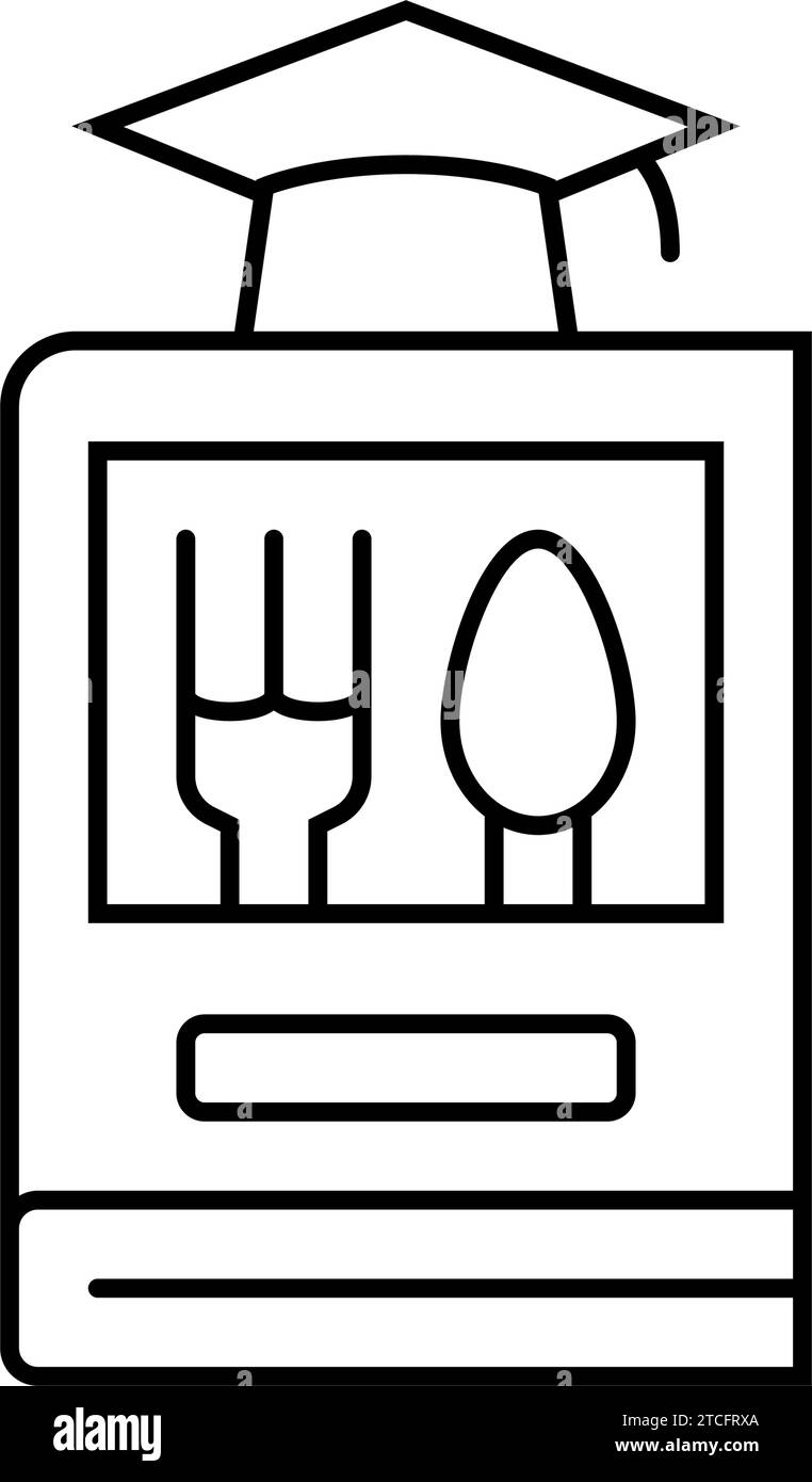 Kulinarische Schule Restaurant Chef Linie Symbol Vektor Illustration Stock Vektor