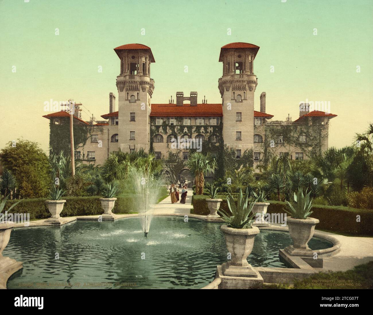 Das Alcazar Hotel, St. Augustine, St. Johns County, Florida 1902. Stockfoto