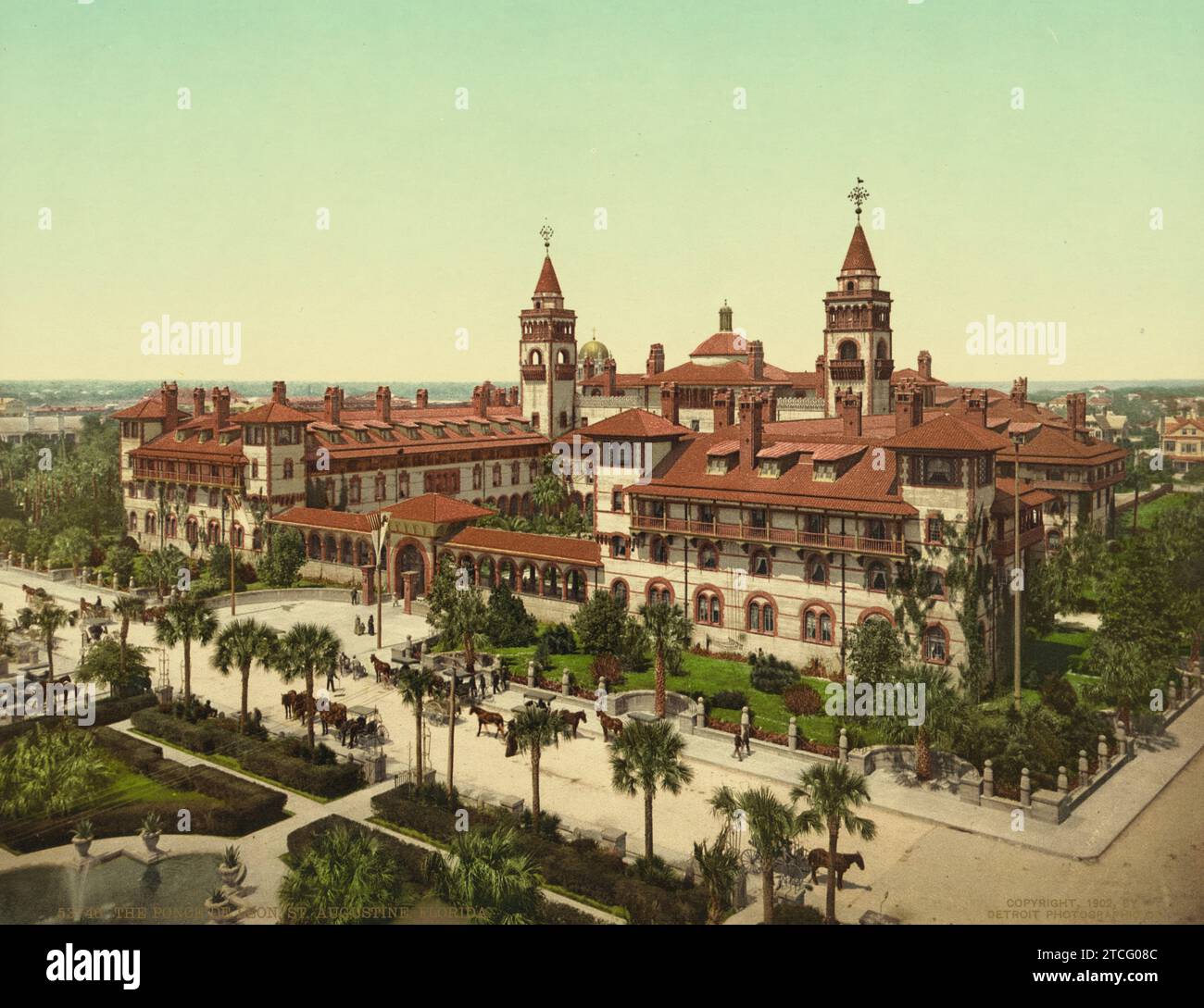 Das Ponce De Leon Hotel, St. Augustine, St. Johns County, Florida 1902. Stockfoto