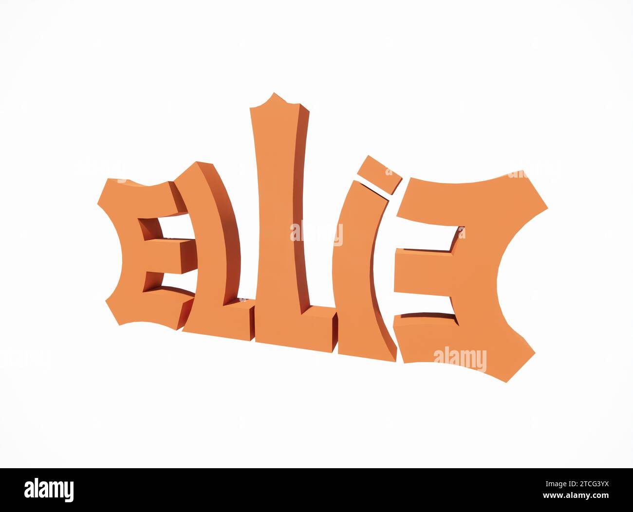 Logo Symbol 3D Namensaufschrift Ellie geeignet für Kleidung, Schmuck Halsketten, Geburtstagsgeschenke, Verlobungen, Hochzeiten Stockfoto