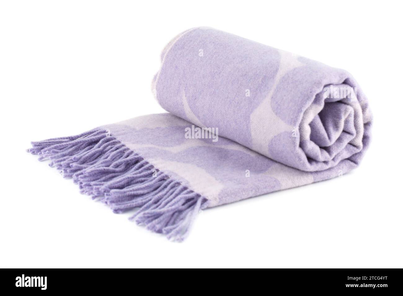Rosa Winterschal isoliert auf weißem Hintergrund. Stockfoto