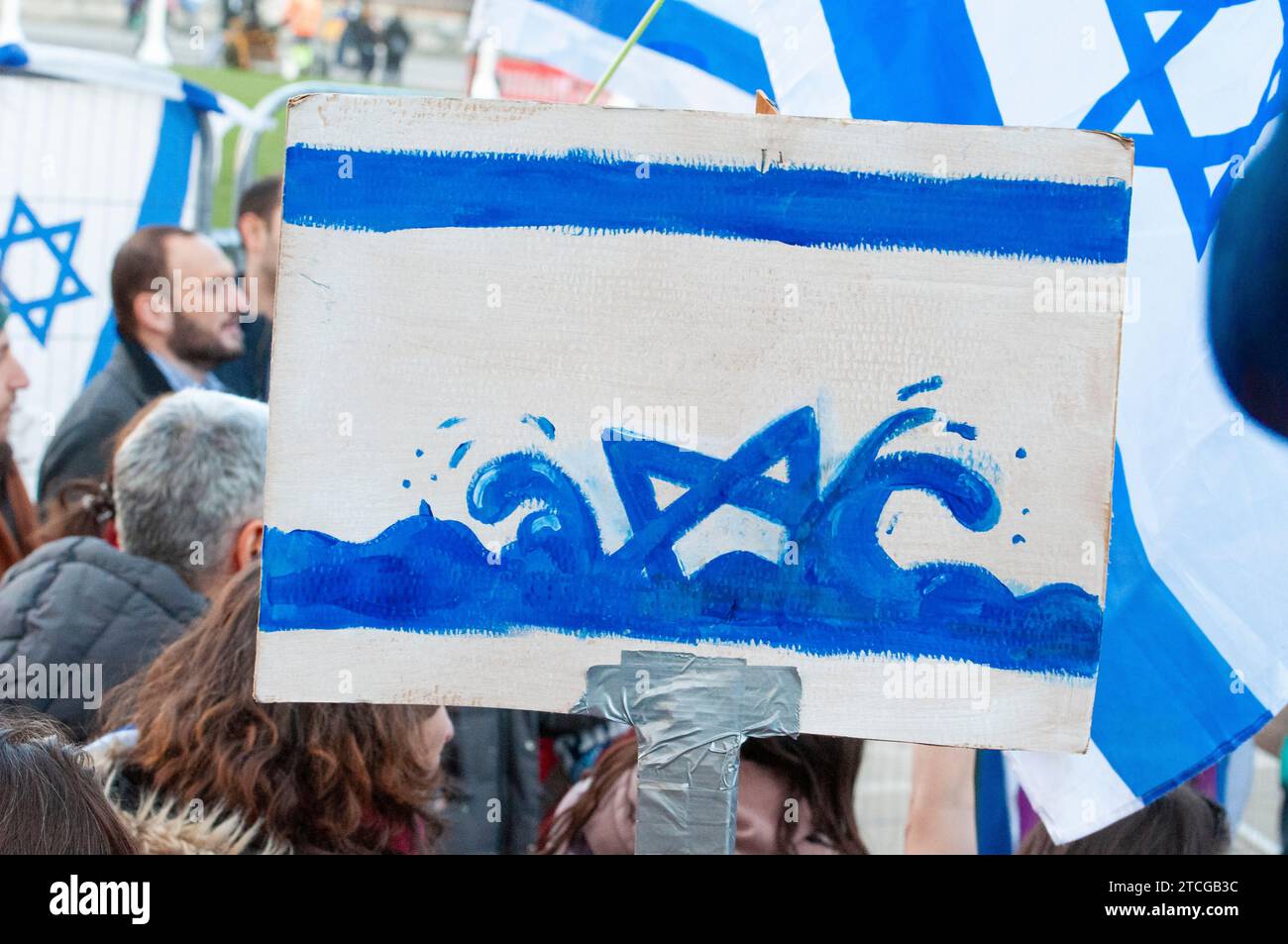 Ein Protest der Israelis gegen die Regierung Benjamin Netanjahus Stockfoto