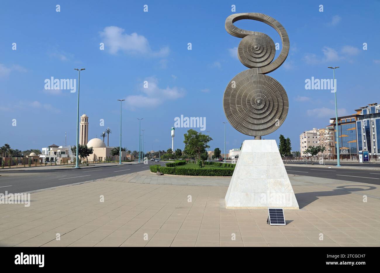 Öffentliche Kunstwerke am Ufer der Corniche Road in Jeddah Stockfoto