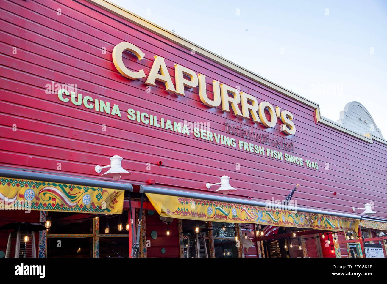 Capurro's Restaurant in der Jefferson Street in San Francisco, Kalifornien. Stockfoto