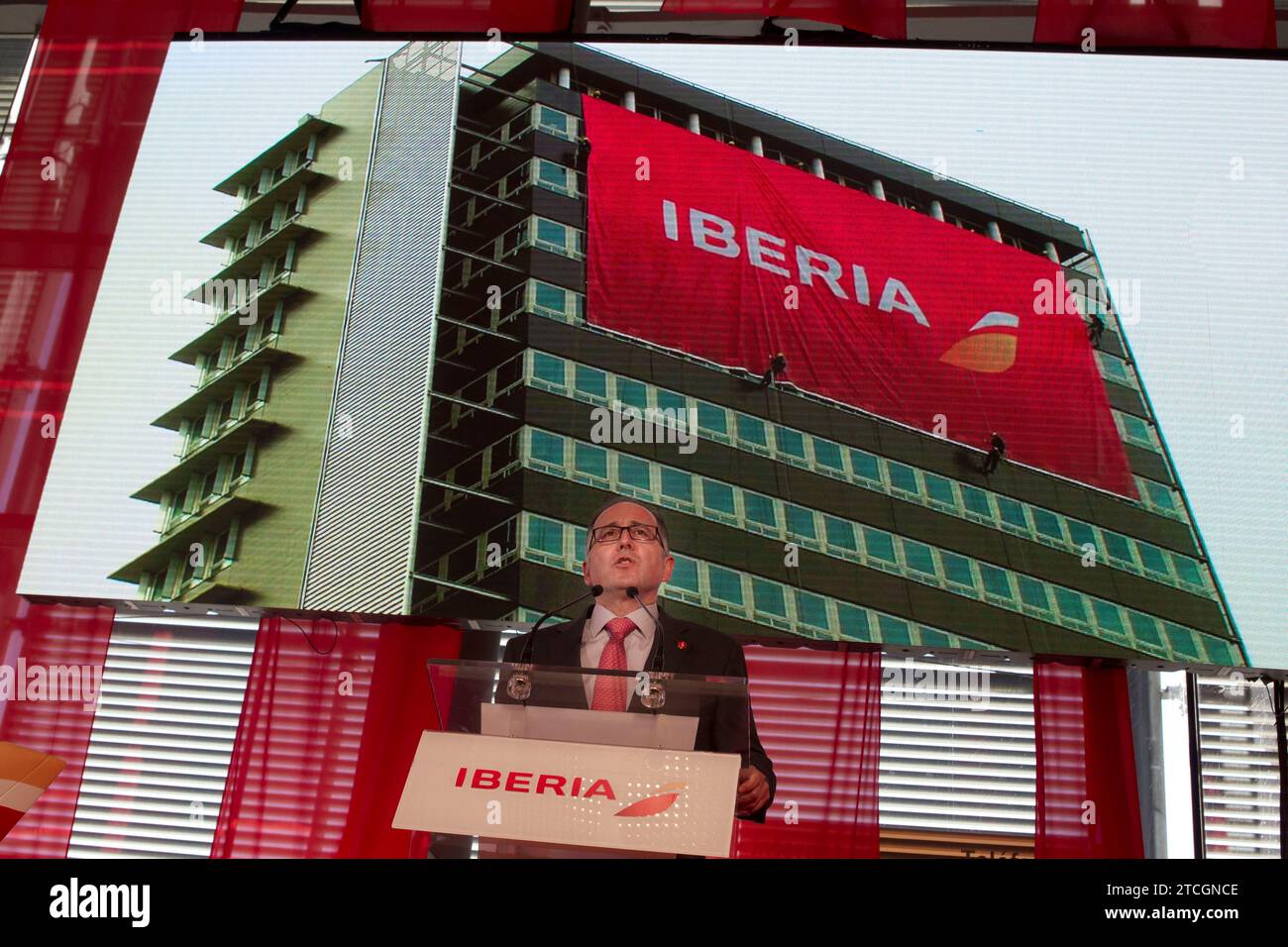 11/21/2013 Madrid. Vorstellung des neuen Iberia-Flugzeugs auf T4 in Barajas Foto Isabel Permuy ARCHDC. Quelle: Album / Archivo ABC / Isabel B Permuy Stockfoto