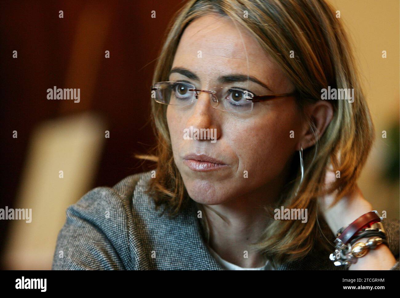 Madrid, 10.08.2008. Interview mit der Verteidigungsministerin Carme Chacón. Foto: Ernesto Agudo. Archdc. Quelle: Album/Archivo ABC/Ernesto Agudo Stockfoto