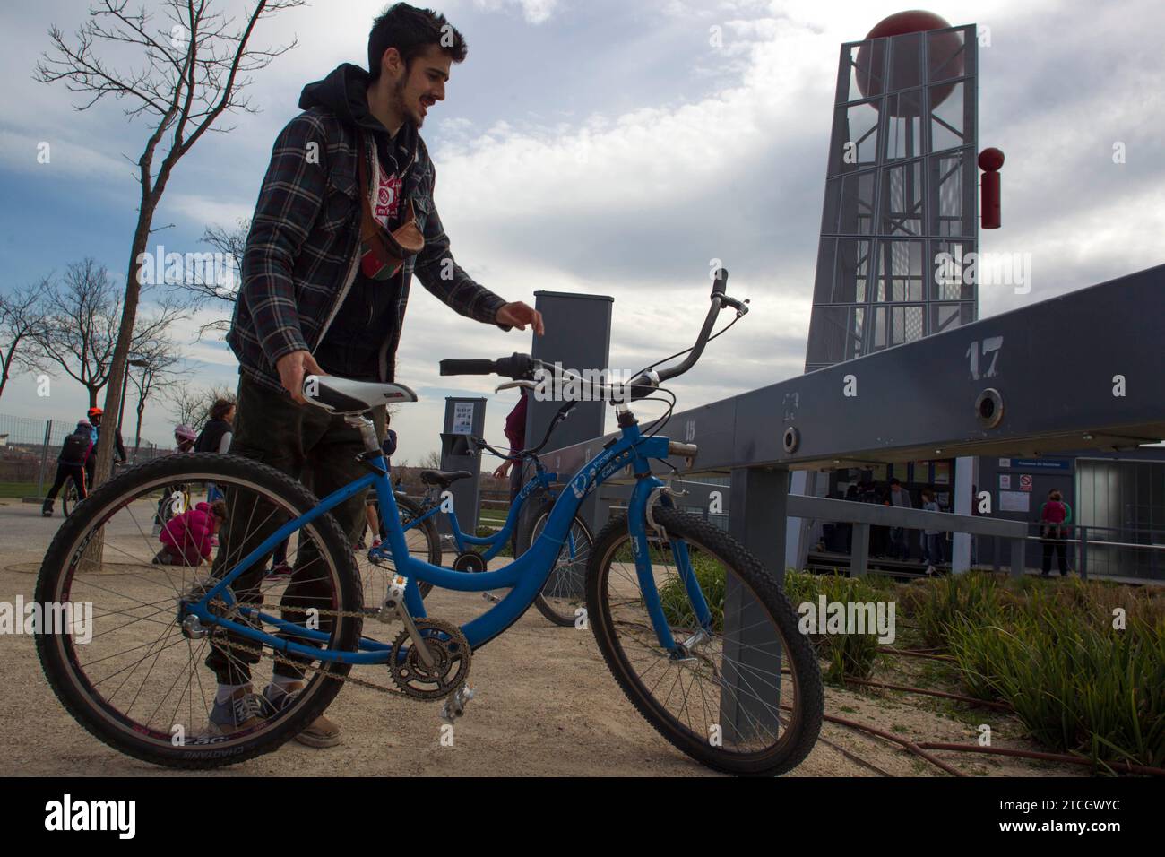 Madrid, 04.01.2016. Leihfahrräder im Juan Carlos I Park. Foto: Isabel Permuy Archdc. Quelle: Album / Archivo ABC / Isabel B Permuy Stockfoto