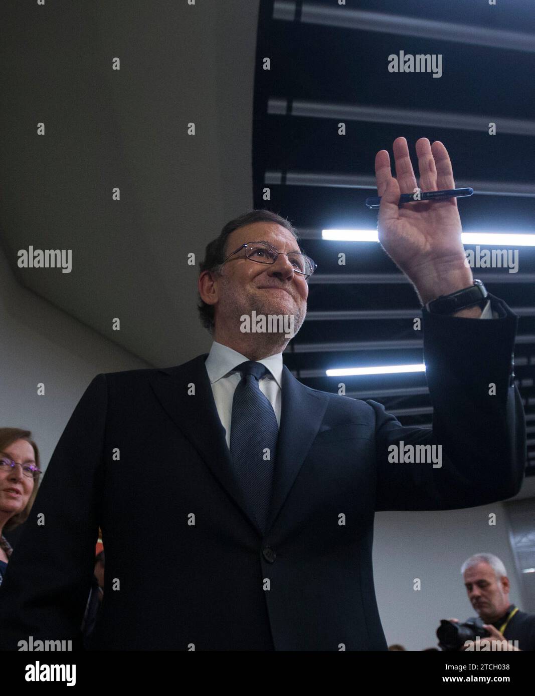 Madrid, 25.10.2016. Pressekonferenz des amtierenden Präsidenten Mariano Rajoy nach seinem Treffen mit Felipe VI Foto: Ángel de Antonio ARCHDC. Quelle: Album / Archivo ABC / Ángel de Antonio Stockfoto