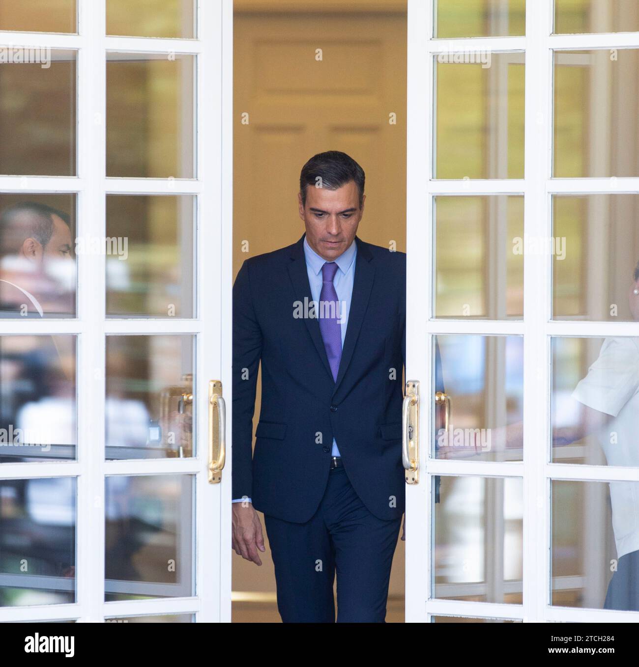 Madrid, 30.06.2022. Pedro Sánchez empfängt Justin Trudeau, Premierminister von Kanada, im Moncloa Palace. Foto: Ignacio Gil. ARCHDC. Quelle: Album / Archivo ABC / Ignacio Gil Stockfoto