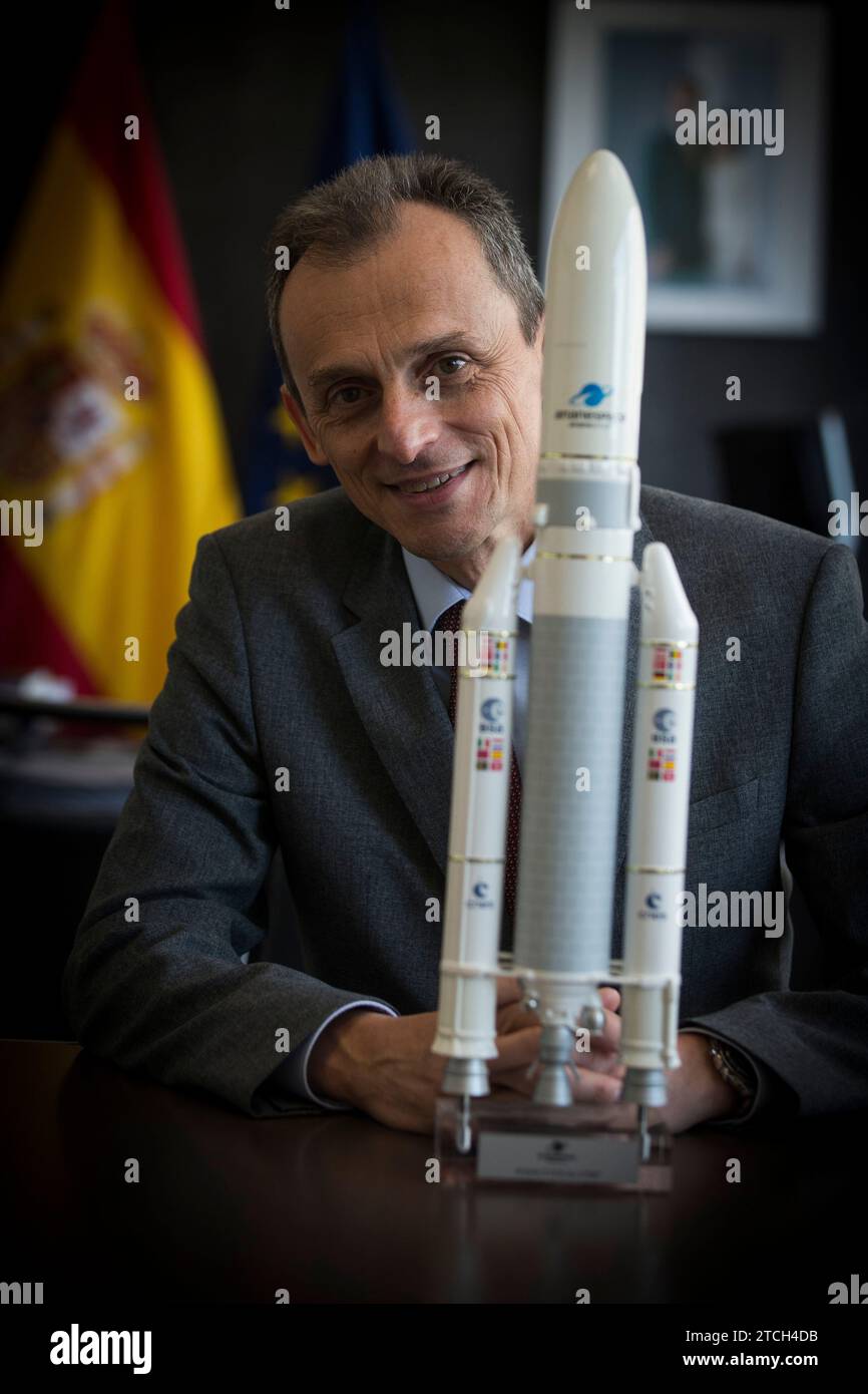 Madrid, 28.04.2021. Interview mit Pedro Duque, Minister für Wissenschaft und Innovation. Foto: Ángel de Antonio. ARCHDC. Quelle: Album / Archivo ABC / Ángel de Antonio Stockfoto