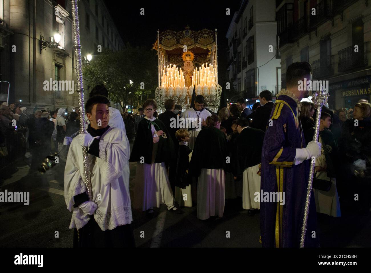 Madrid, 18.03.2016. Karwoche, Karwoche. Prozession unseres Vaters Jesus von der Großmacht und Maria der Allerheiligsten der Hoffnung Macarena. Foto: Isabel Permuy ARCHDC. Quelle: Album / Archivo ABC / Isabel B Permuy Stockfoto