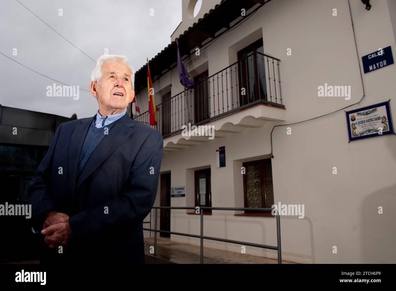 Valdarachas (Guadalajara), 30.03.2022. Interview mit Bürgermeister Mauricio Martínez Machón (89 Jahre alt), der seit 50 Jahren Bürgermeister ist. Foto: De San Bernardo. ARCHDC. Quelle: Album / Archivo ABC / Eduardo San Bernardo Stockfoto